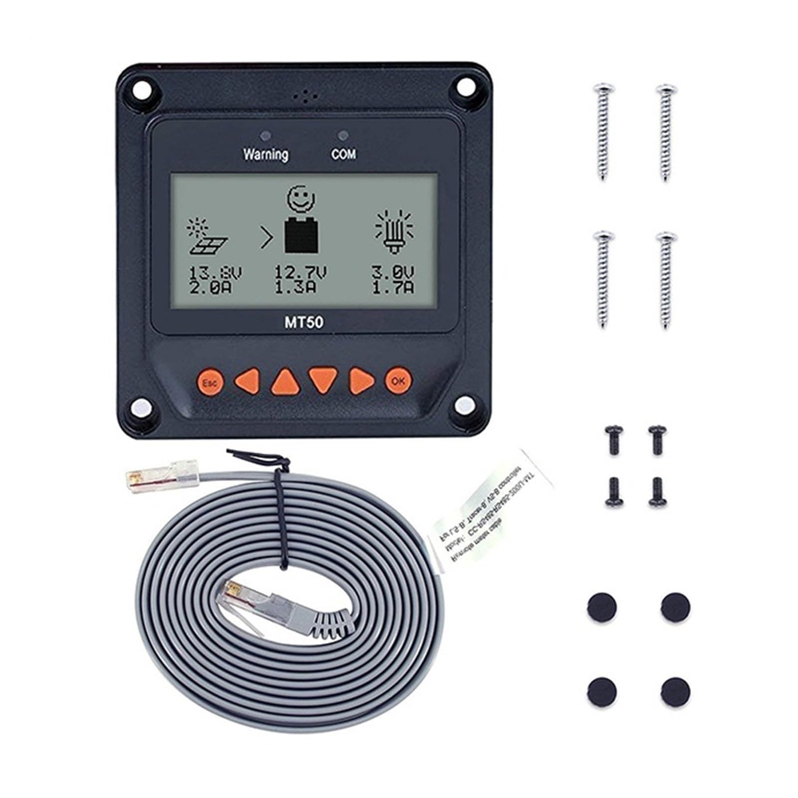 Medidor remoto MT-50 para controlador de carga solar MPPT con pantalla LCD clara
