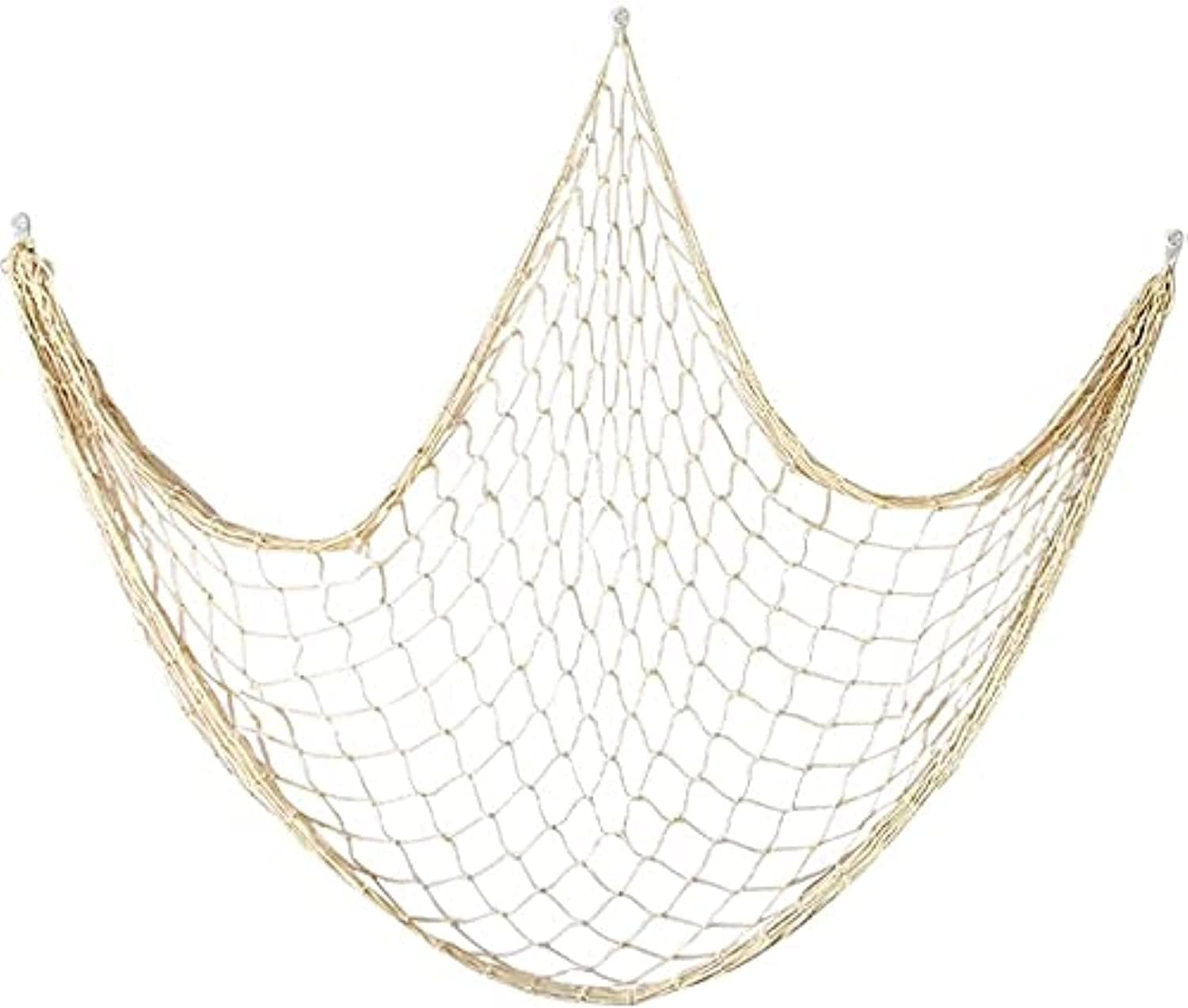Cotton Fishing Net Decorative 79 Inch Beach Themed Decor Home Bedroom Party Wall Decoration Fish Netting Decorative (creamy-white)