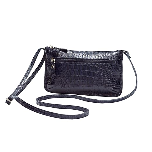 Bolsa Feminina Transversal Pequena Couro Legítimo Ziper Madamix MDXB364