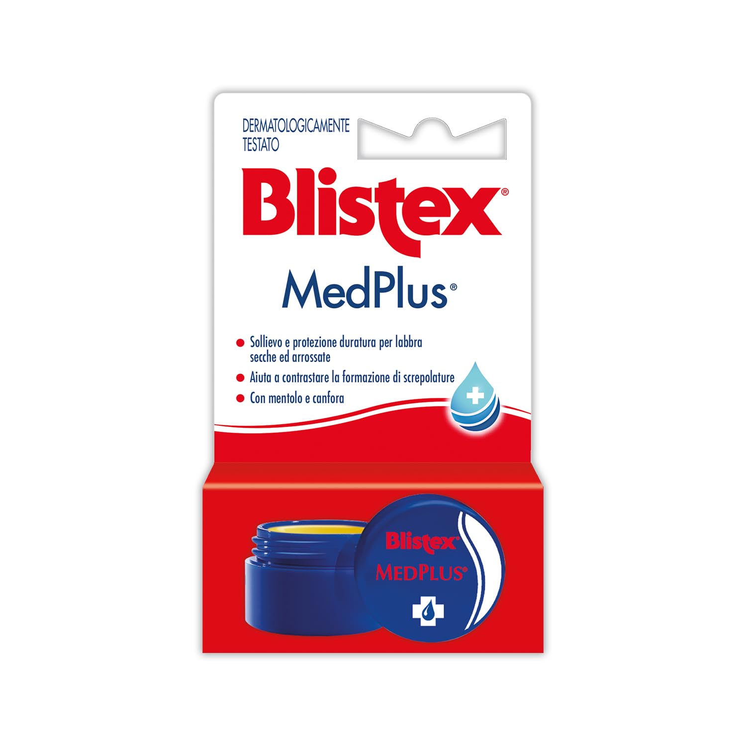 Blistex, MedPlus Balsamo Labbra in Vasetto, Sollievo Immediato per Labbra Screpolate, Secche e Arrossate, Formula Lenitiva con Mentolo e Canfora - Formato in Vasetto 7g