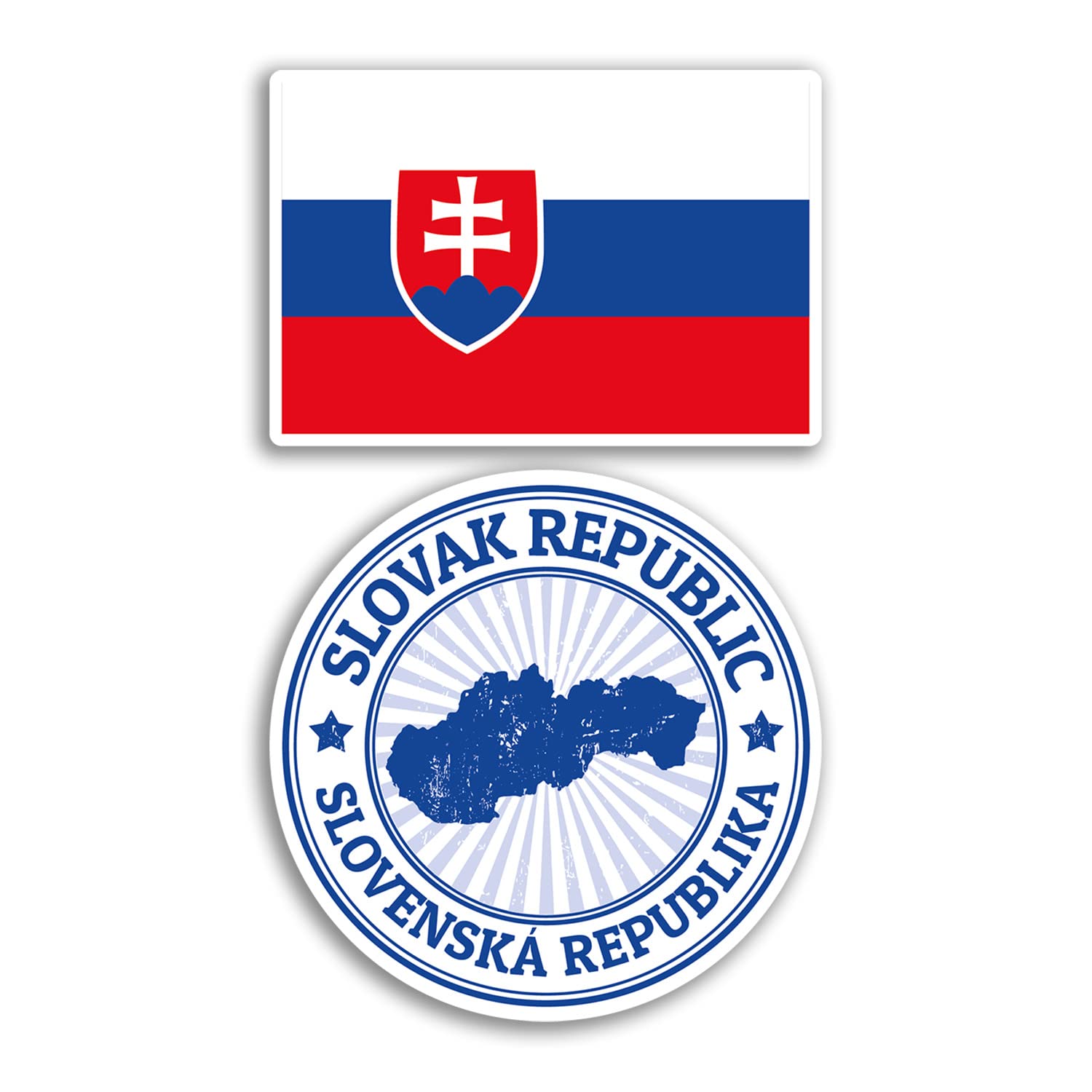 Dv Design Multi 2 X 10Cm Wide Slovakia Vinyl Stickers - Slovak Republic Map Holiday Adventure Travel Country Scrapbooking Gift #78659