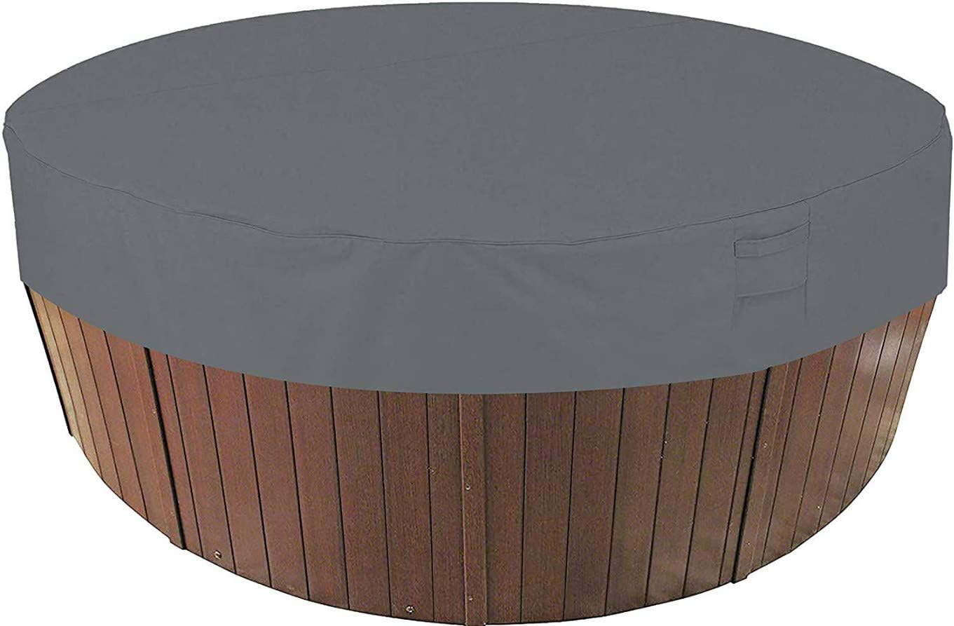 Outdoor Round Hot Tub Cover,Waterproof SPA Hot Tub Covers,79''Dx12”H,Gray