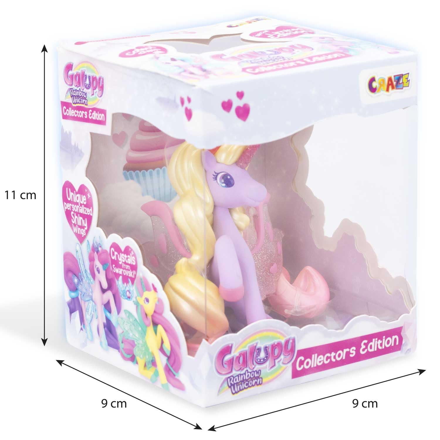 Figurine Collector GALUPY Rainbow Unicorn Leia – Licorne Avec Cristal Swarovski Et Ailes Scintillantes – Édition Limitée – Jouet Magique Pour Collectionneurs Dès 3 Ans