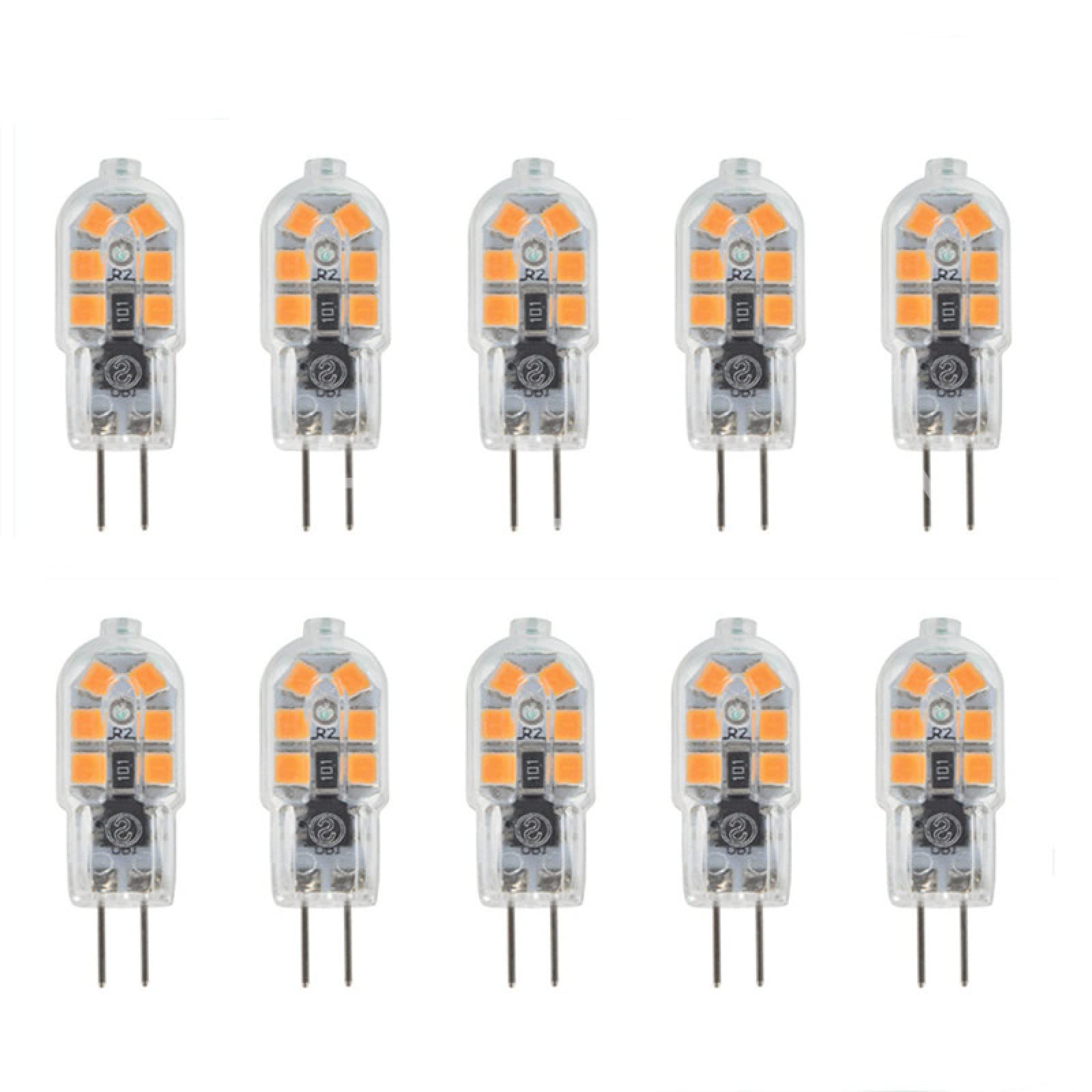 PRIOKNIKO G4 Light Bulb AC 220V LED Spotlight Chandelier Lighting Replace 20w Halogen Lamp(10 of Pack),Transparent,Warm White (2700-3500K)