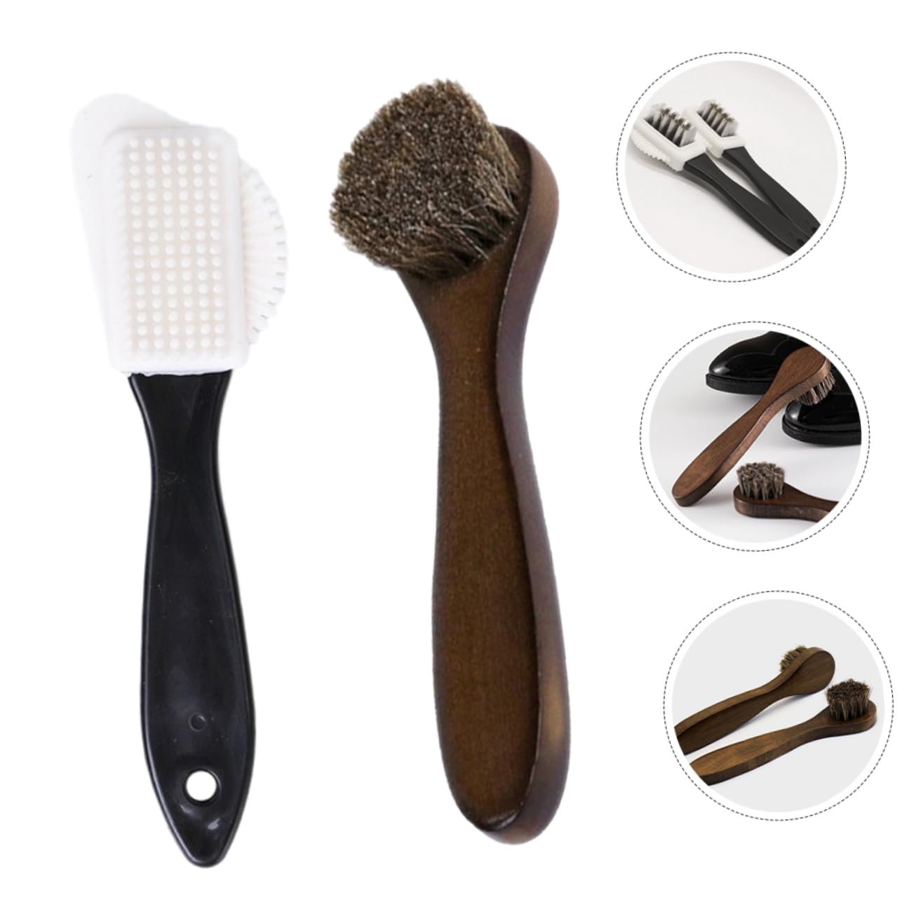 FOMIYES 5 Sätze Schuh Sauber Schuhe Glänzen Bürste Schrubben Schuhbürste Mit Borsten Schuhbürstenreiniger Schuhputzbürste Schuhputzset Stiefelpolitur-kit Holz 2 Stücke * 5