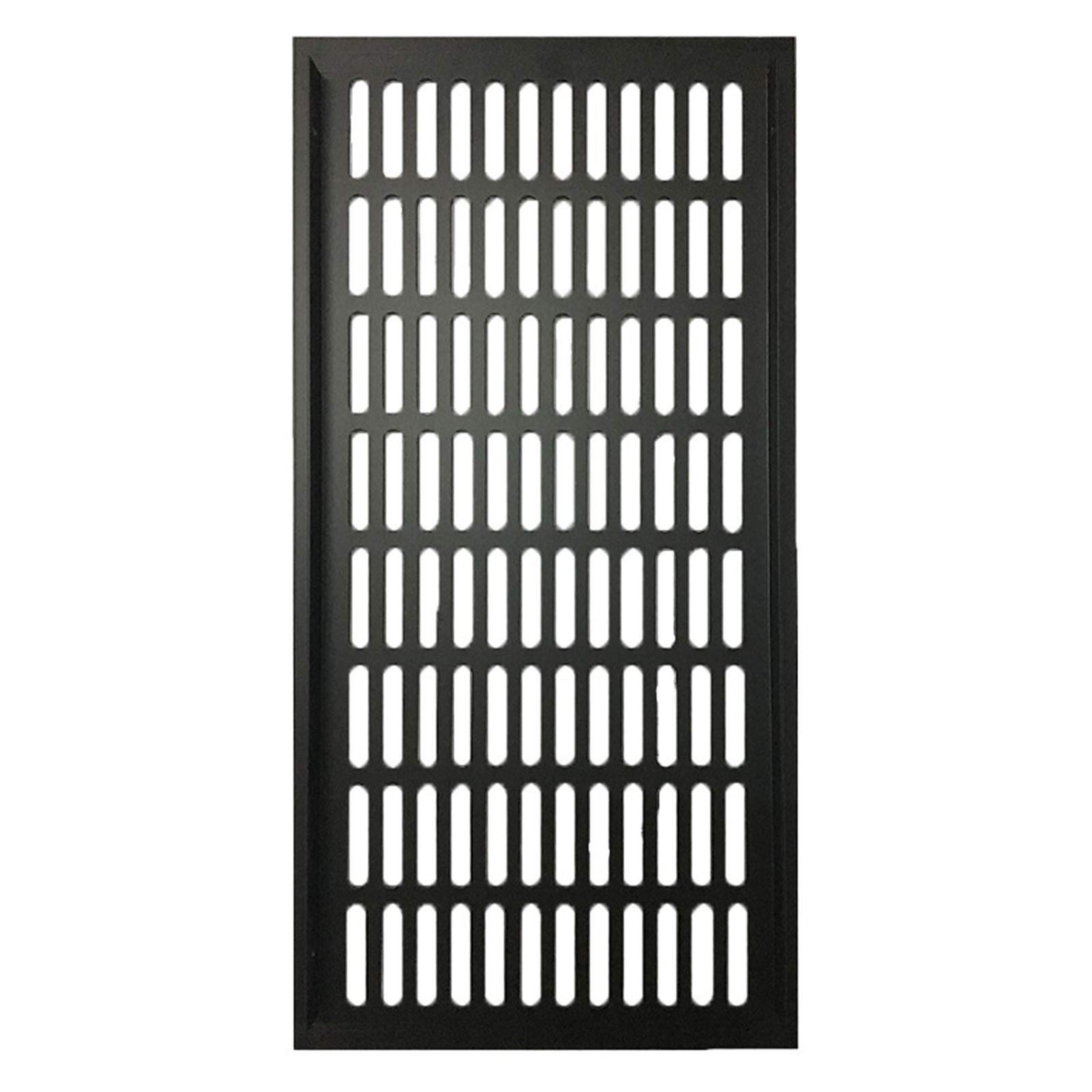 Air Vent Grille Cover, Air Vent, 200mm Wide Aluminum Alloy Breathable Mesh Rectangular Wardrobe Ventilation Grills Shoe Cabinet Cupboard Cooling and Ventilation(Black,200x800mm)
