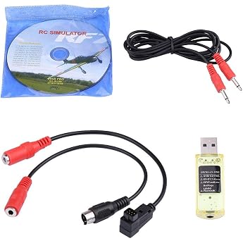 Cosiki July Gift RC Accessories, 22 in 1 RC USB Simulator with Cables for Realflight G7/G6/G5 Phoenix 4 E2HG