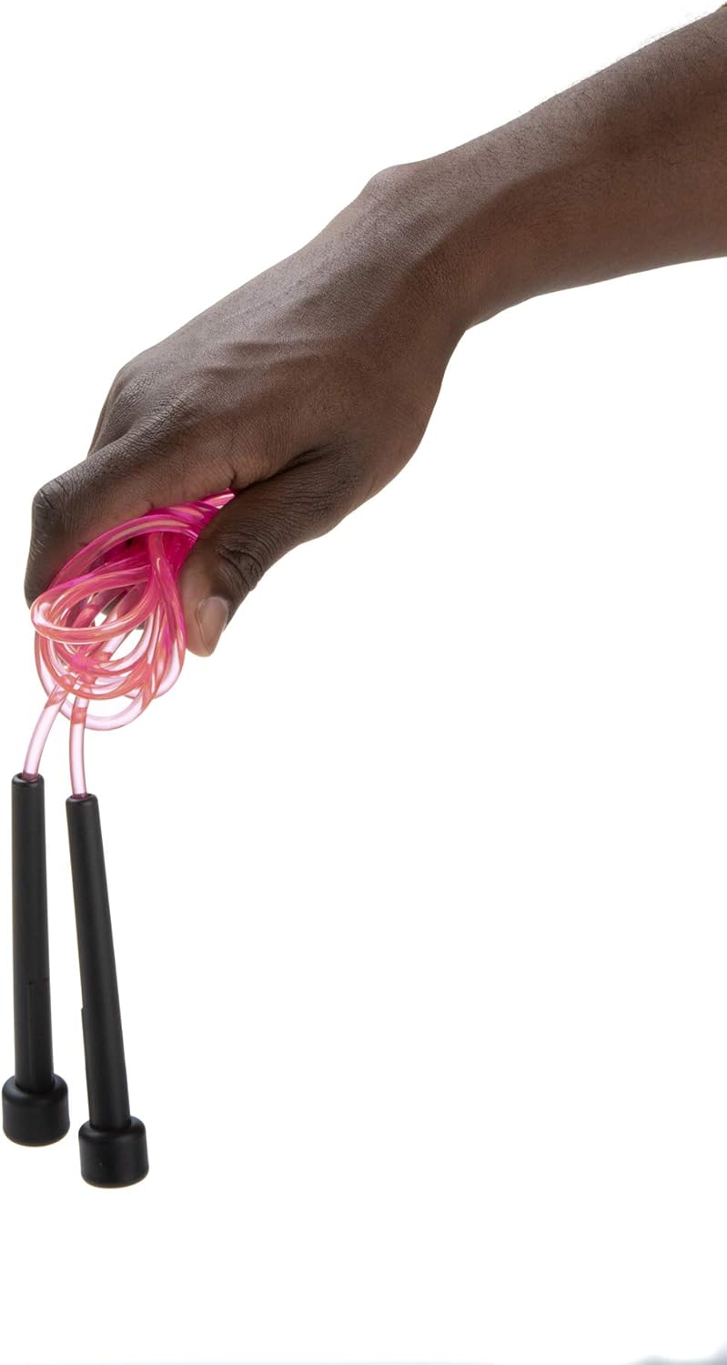 Mind Reader Adjustable Jump Rope, (Pack of 4) Skipping Rope, Rapid Speed Jumping Rope Cable and 4.75" Handle, Ideal For Aerobic Exercise, Boxing, Speed Training, Endurance, MMA, and Fitness Gym, Red : Everything Else