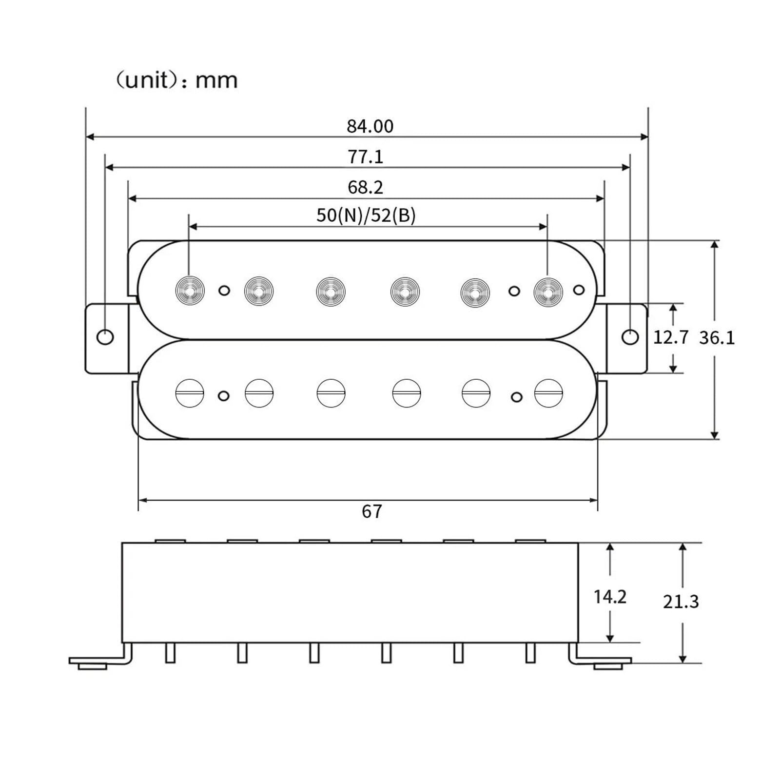 1 Uds Alnico 5 Pickup Guitarra Eléctrica Imán Humbucker Accesorio Pieza De Repuesto(Wh Bridge 8K)