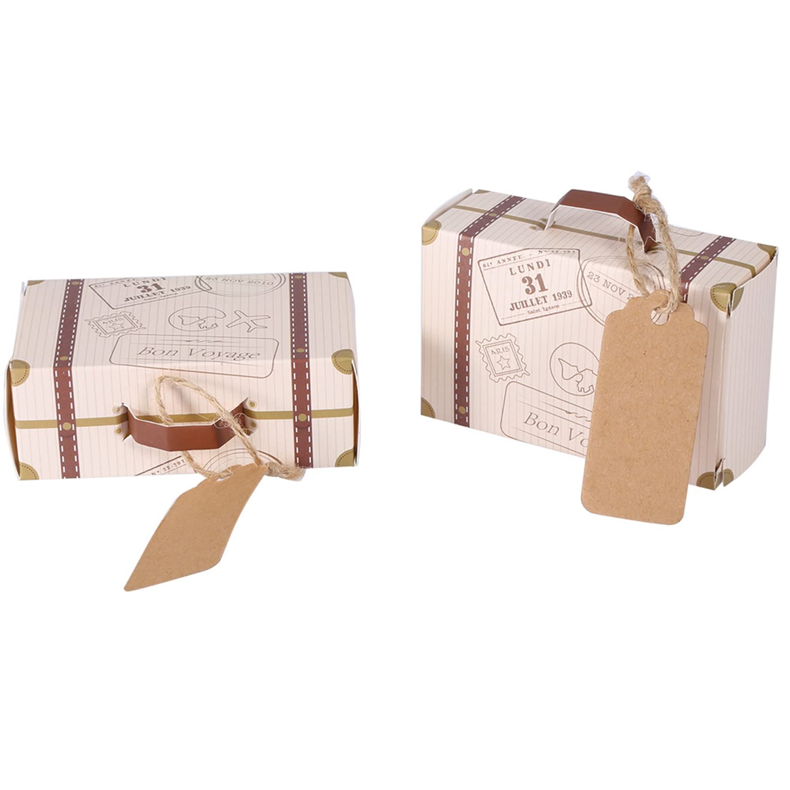 Cajas Regalo Carton 50 Cajas De Regalo Mini Maleta Vintage | Para Dulces,  Bodas O Cumpleaños Con Hilo De Yute Caja Carton Regalo, image size:1601x1601