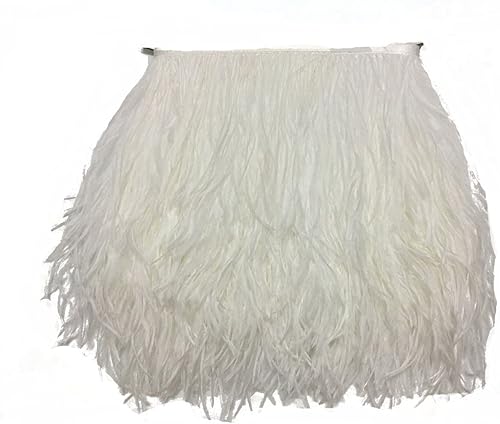 KOLIGHT Paquete de 2 yardas de plumas de avestruz teñidas naturales con flecos de 4 a 5 pulgadas para manualidades, costura, disfraces, decoración