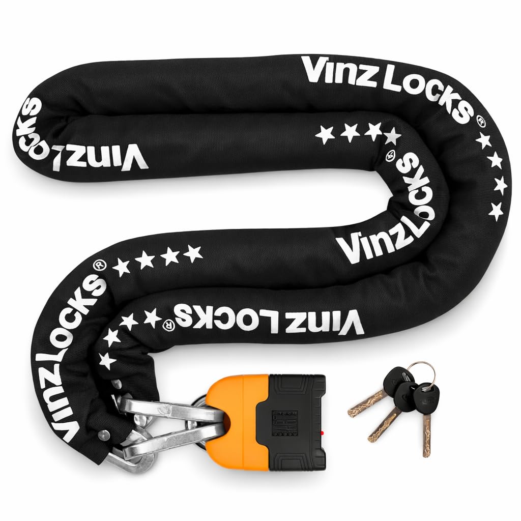VINZ Makalu Kettenschloss ø11mm | ART 4 Zertifikat | Motorrad Schloss Moped Schloss Roller & E-scooter | Motorradschloss Kette & Panzerschloss | 120-300 cm (200 cm)