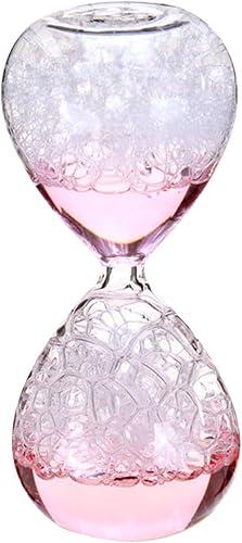 KLKCMS Dream Bubble - Reloj de arena de cristal líquido para mesa de hogar, color rosa