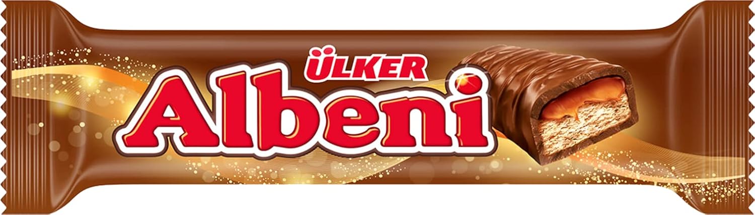 Ulker Albeni Milk Chocolate Coated Bar w Caramel and Biscuit (Pack of 24) - SET OF 4