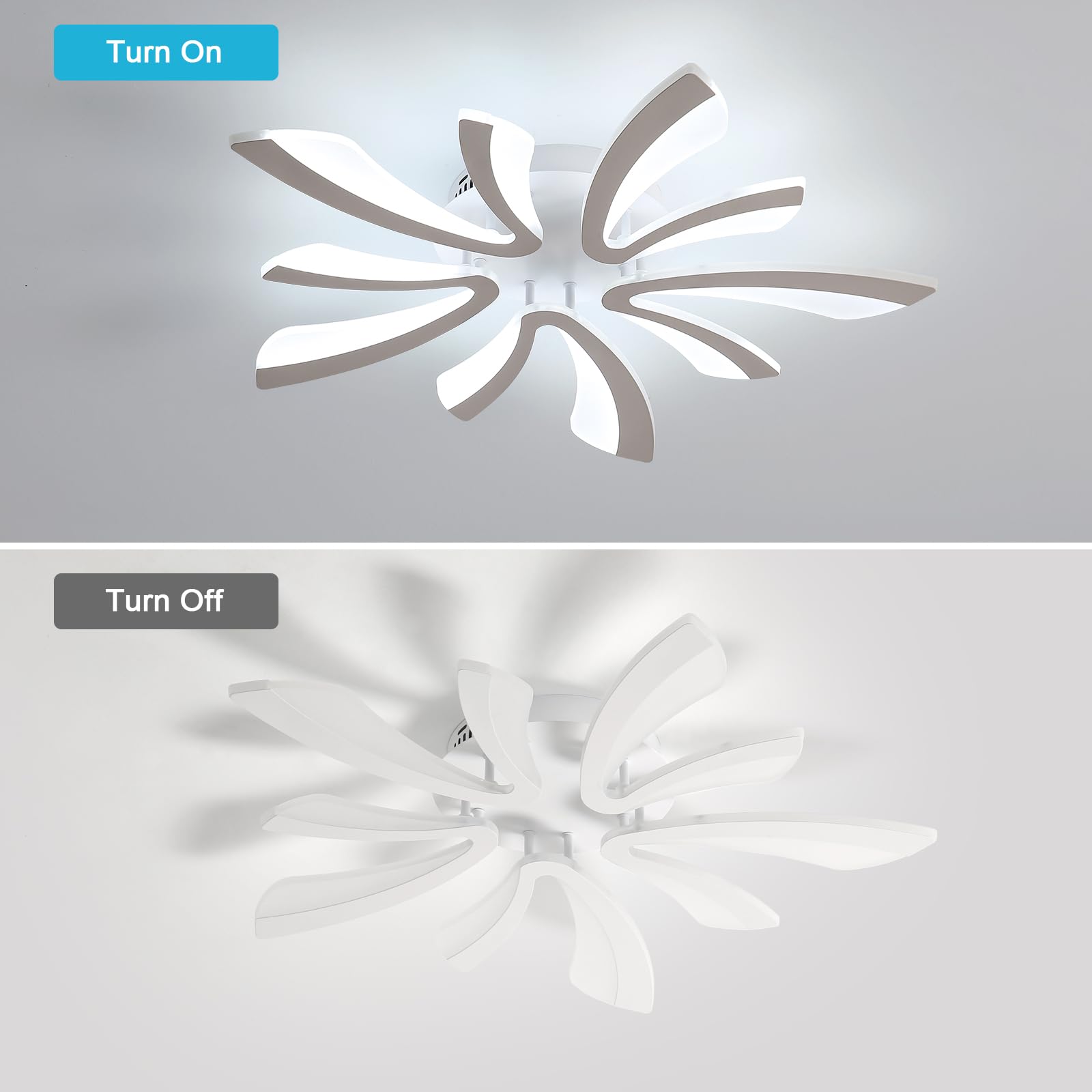 Osairous Modern LED Ceiling Lights, 50W Creative 5-V Shape LED Ceiling Lamp - Image 3