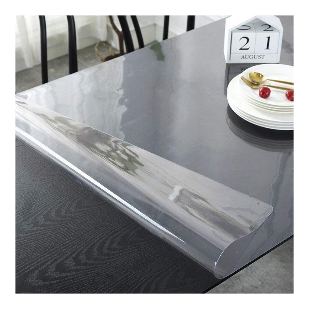 Sottomano da scrivania trasparente, impermeabile, in plastica PVC, per superfici in legno duro, cucina e ufficio (spessore 3 mm, 70 x 120 cm)