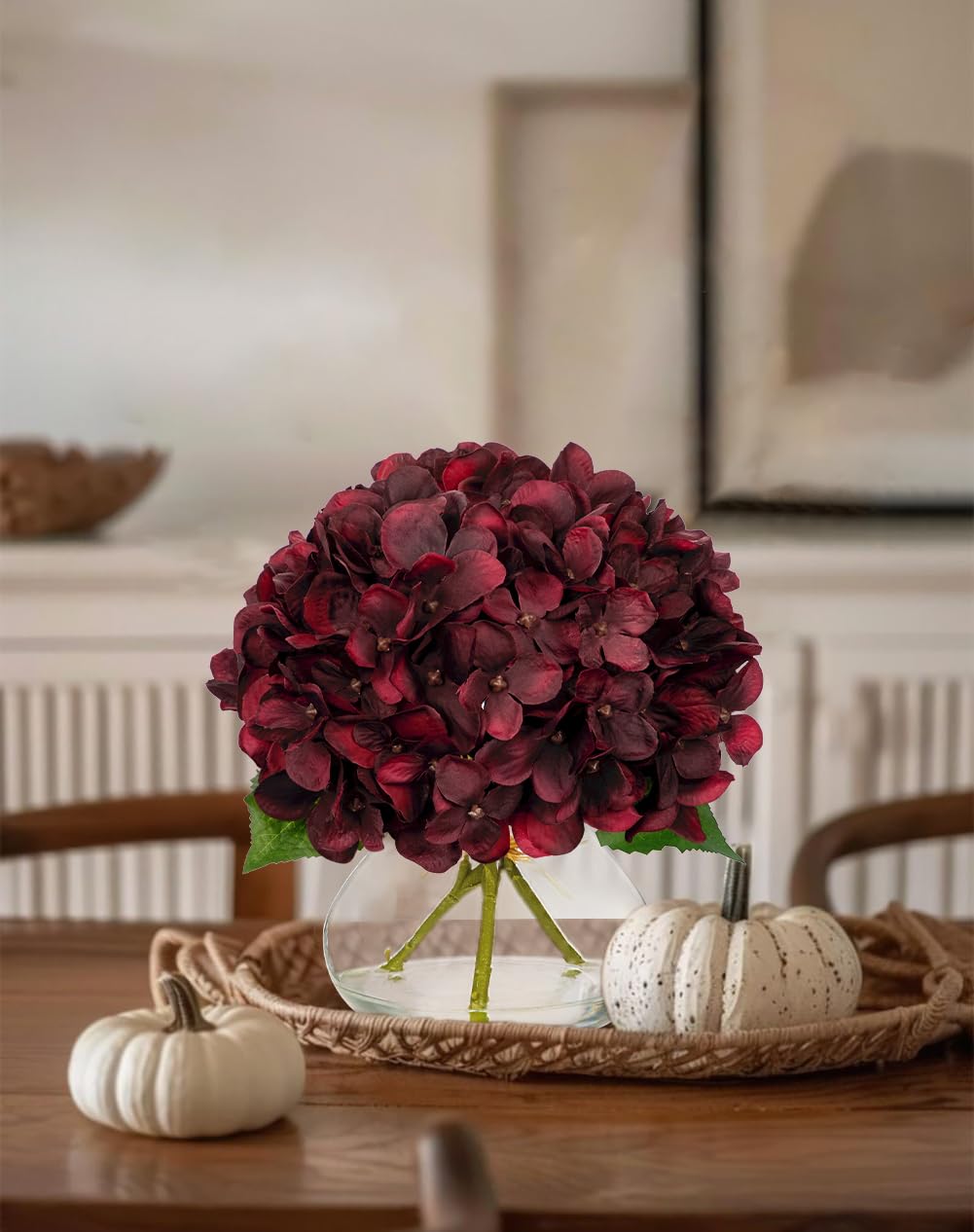 Amazon.com: Hollyone Dark Red Fall Hydrangea Artificial Flowers