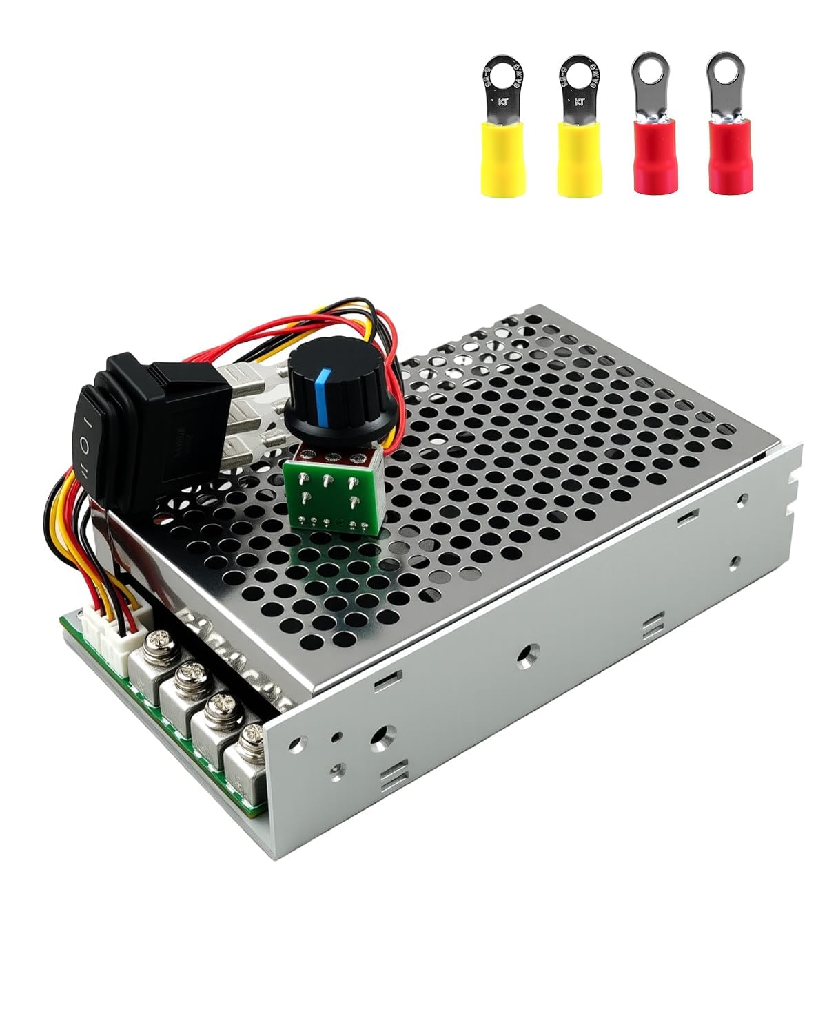 Gleichstrom-Motordrehzahlregler 10 V-55 V mit LED-Anzeige, DC bewertet 60 A/Max 100 A, wendbares PWM-Steuermodul für Bürstenmotor, variabler Geschwindigkeitseinsteller mit Vorwärts-, Brems- und