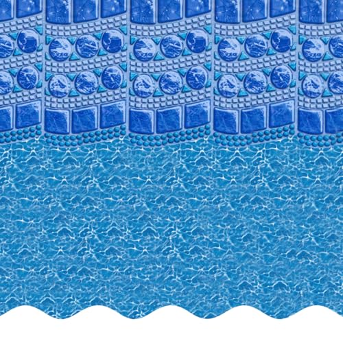Smartline 15 ft x 30 ft Oval Swimming Pool Liner | Swirl Tile | Overlap Style | 48-52 Inch Wall Height | 25 Gauge Heavy Duty Virgin Vinyl | Designed for Steel Sided Above Ground Pools
