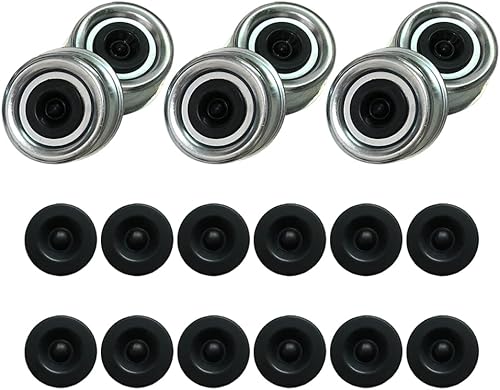 Miniatura 17 de Tapa de grasa para eje de remolque, 2 tapas antipolvo para rodamientos de remolque de 2.72 pulgadas con 4 tapones de goma adicionales, cubierta de 2