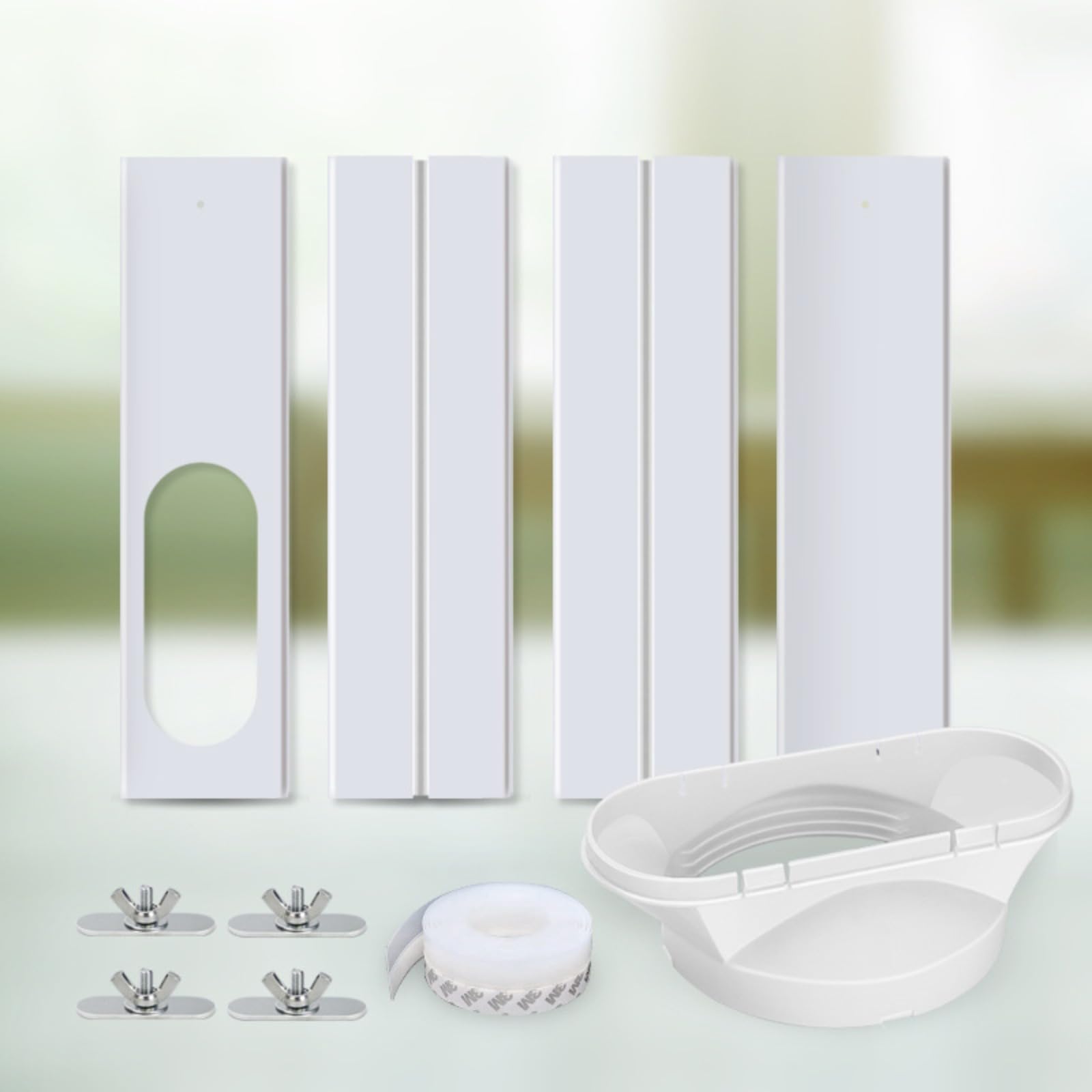 4pcs Pannello Di Tenuta Universale per Finestra, Kit Di Guarnizioni per Finestre in Pvc Regolabili per Condizionatori D' Portatili, Pezzi Di Ricambio per Tubi Di Scarico， Facile da Installare