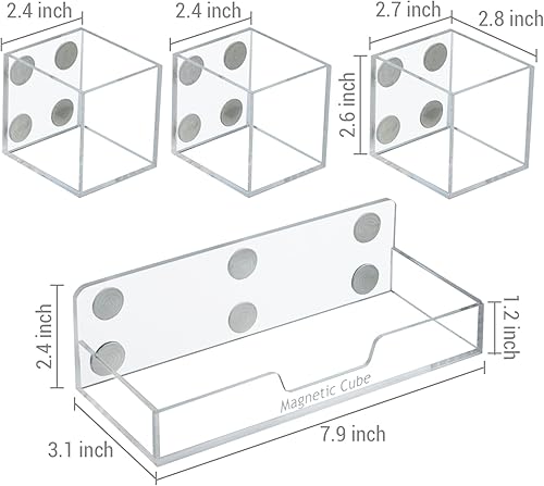 Miniatura 6 de MyGift Soporte magnético de acrílico transparente de alta calidad para marcadores de borrado en seco y contenedores de almacenamiento de suministros