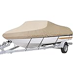 iCOVER Trailerable Boat Cover- 16\'-18.5\' Heavy Duty Waterproof Tarp Covers with Storage Bag, Fits V-Hull, Fish&Ski, Pro-Style, Fishing, Runabout, Bass Boats, up to 16ft-18.5ft Long X 94 Wide