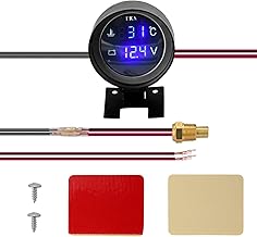 Chusui Rodada Led Digital Carro Caminhão Medidor de Temperatura da Água Sensor de Temperatura Temperatura Moto + Voltímetro Medidor de Tensão Volt 2 em 1 12.0V 24V