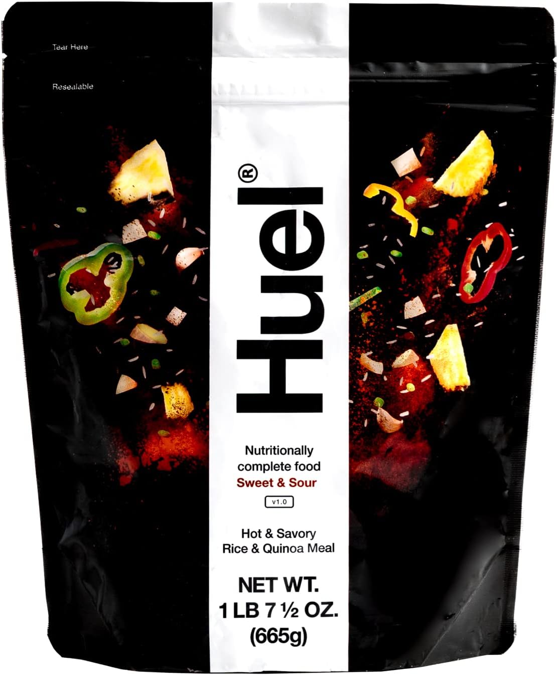 Huel Hot and Savory Instant Meal Replacement - Sweet and Sour - 14 Scoops Packed with 100% Nutritionally Complete Food, Including 24g of Protein, 14g of Fiber, and 27 Vitamins and Minerals