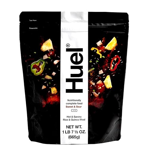 Huel Sustituto instantáneo de comida caliente y salada, agridulce, 14 cucharadas empaquetadas con alimentos 100% nutricionalmente completos,