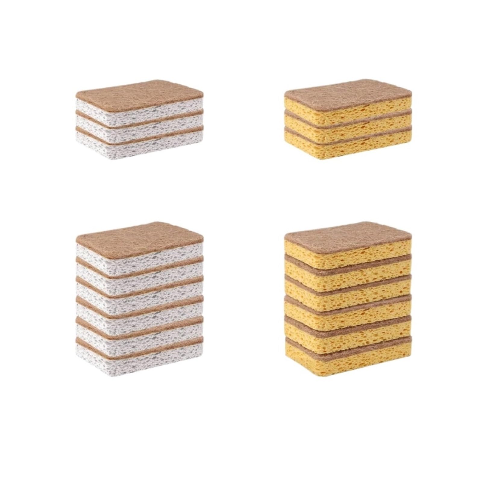 WZPTLKIBAD 6Pcs Kitchen Cleaning Brush Cellulose Coconut Sponge