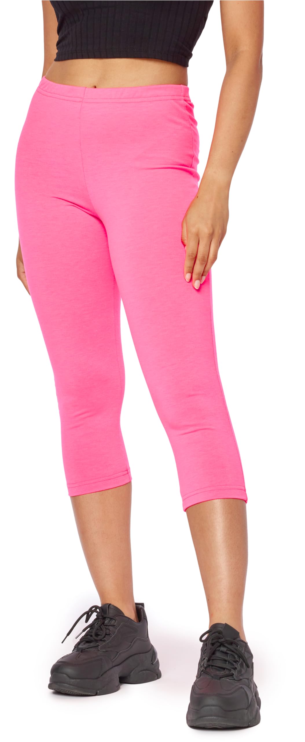 Bellivalini Neon Leggings Damen 3/4 mit Naht, Gym Damen Leggings, Knallige Hosen ideal als Festival Outfit oder Teil von einem 80er Jahre Outfit BLV50-302
