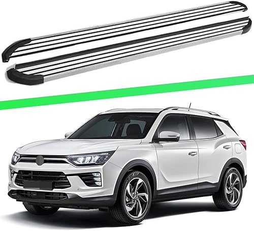 Running Board Side Step Pedal Nerf Bar Aluminium Fits for SsangYong Korando 2019-2024 2Pcs Fixed