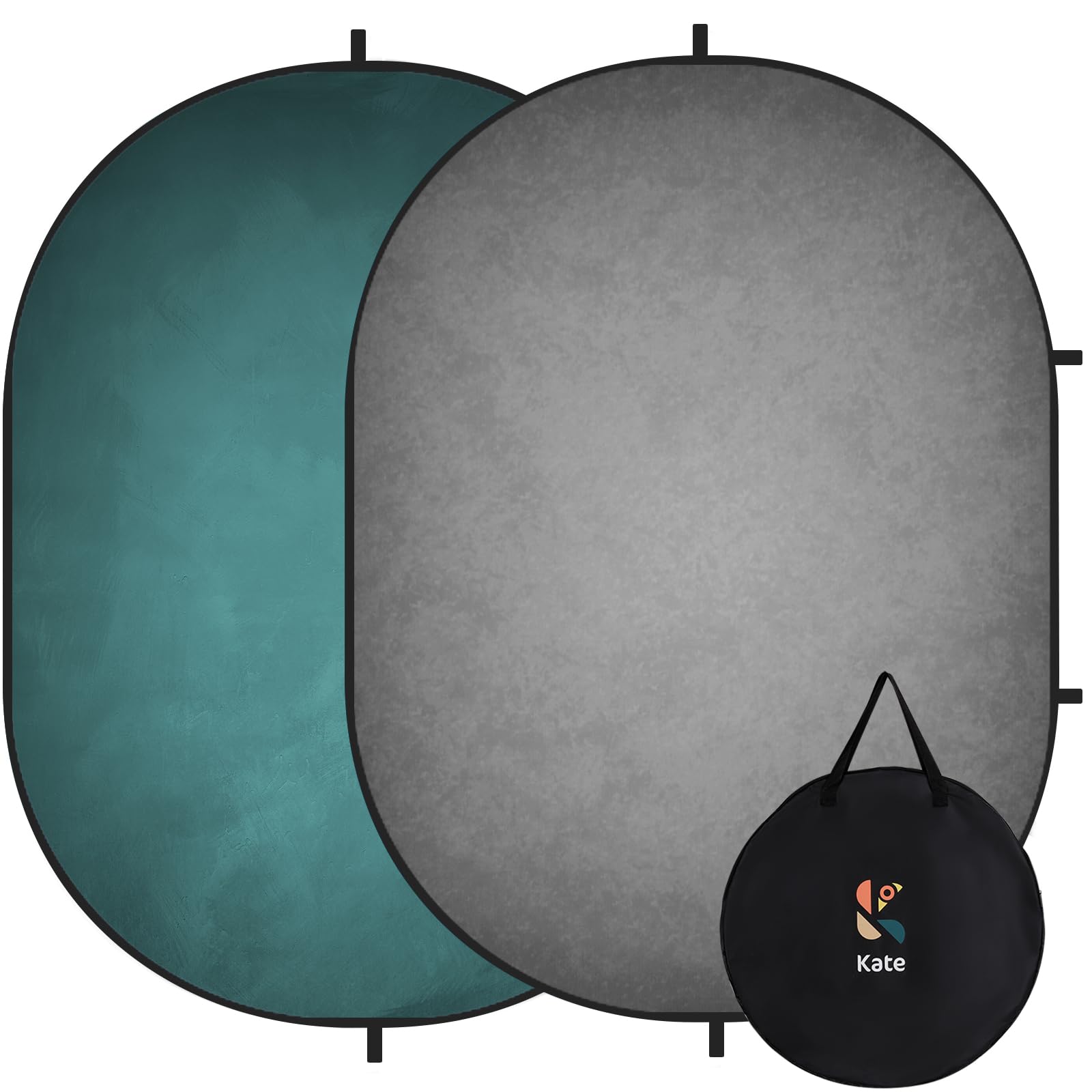 Kate Pop up Backdrop Gray Collapsible Backdrops for Photography Studio Portable Backdrop for Headshot, 5x6.5ft