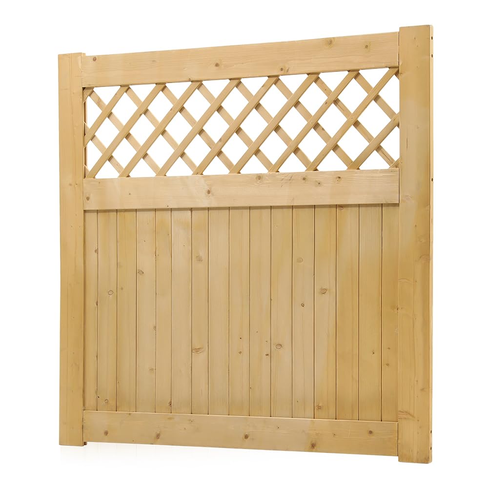 INMOZATA Garden Gate Wooden Pedestrian Gate with Gate Lock and Hinge, 4ft Wide x 4ft High (120cm Wide*120cm High) โ image 1