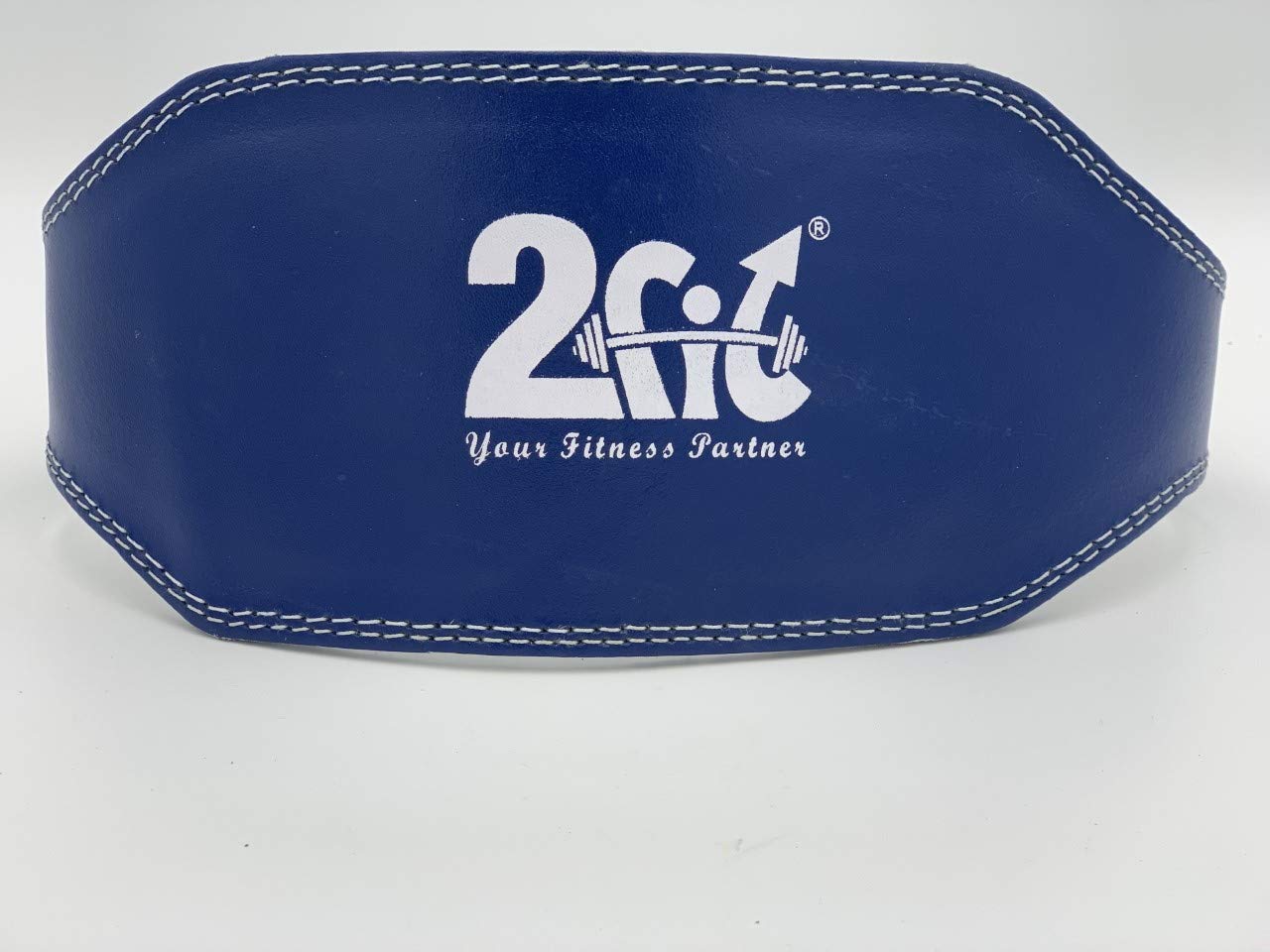 2fit Weight Lifting 6" Cowhide Leather Belt Back Support Strap Powerlifting Gym Training Fitness Belt, Man, Women, Unisex (Blue, Small)