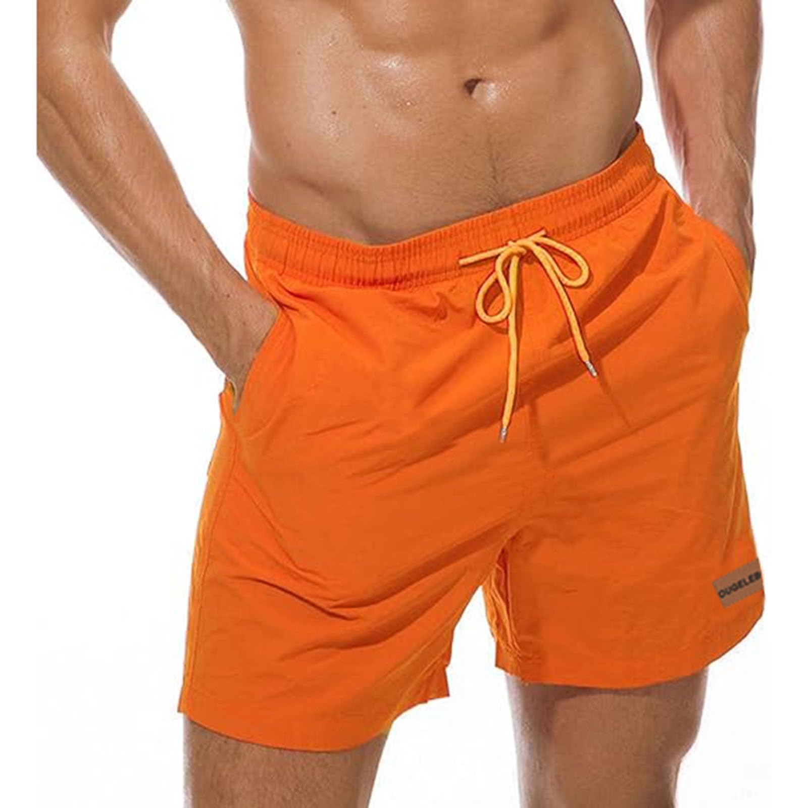Ougelebo Badehose Herren mit Reißverschlusstasche Badeshorts Schnelltrocknend