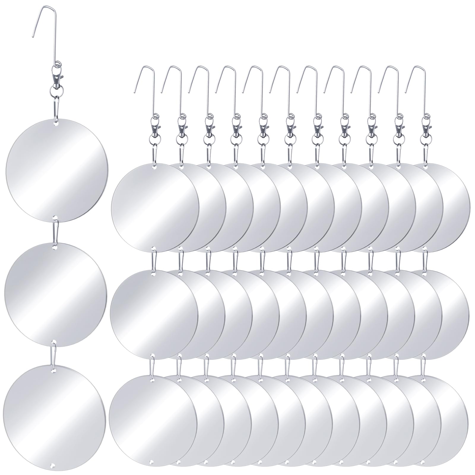 Reflective Bird Scare Discs Set, 36PCS Large Double-Sided Bird Scare Device for Outside, Bird Reflectors to Keep Birds, Woodpeckers, Pigeons Away from House, Outdoor Garden, Patio and Yard