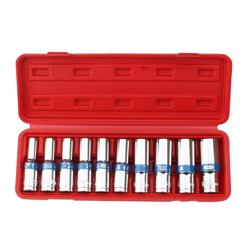 10 szt. 1/5.1 cm Hex Drive Deep Impact Socket Ręczny klucz pneumatyczny z grzechotką