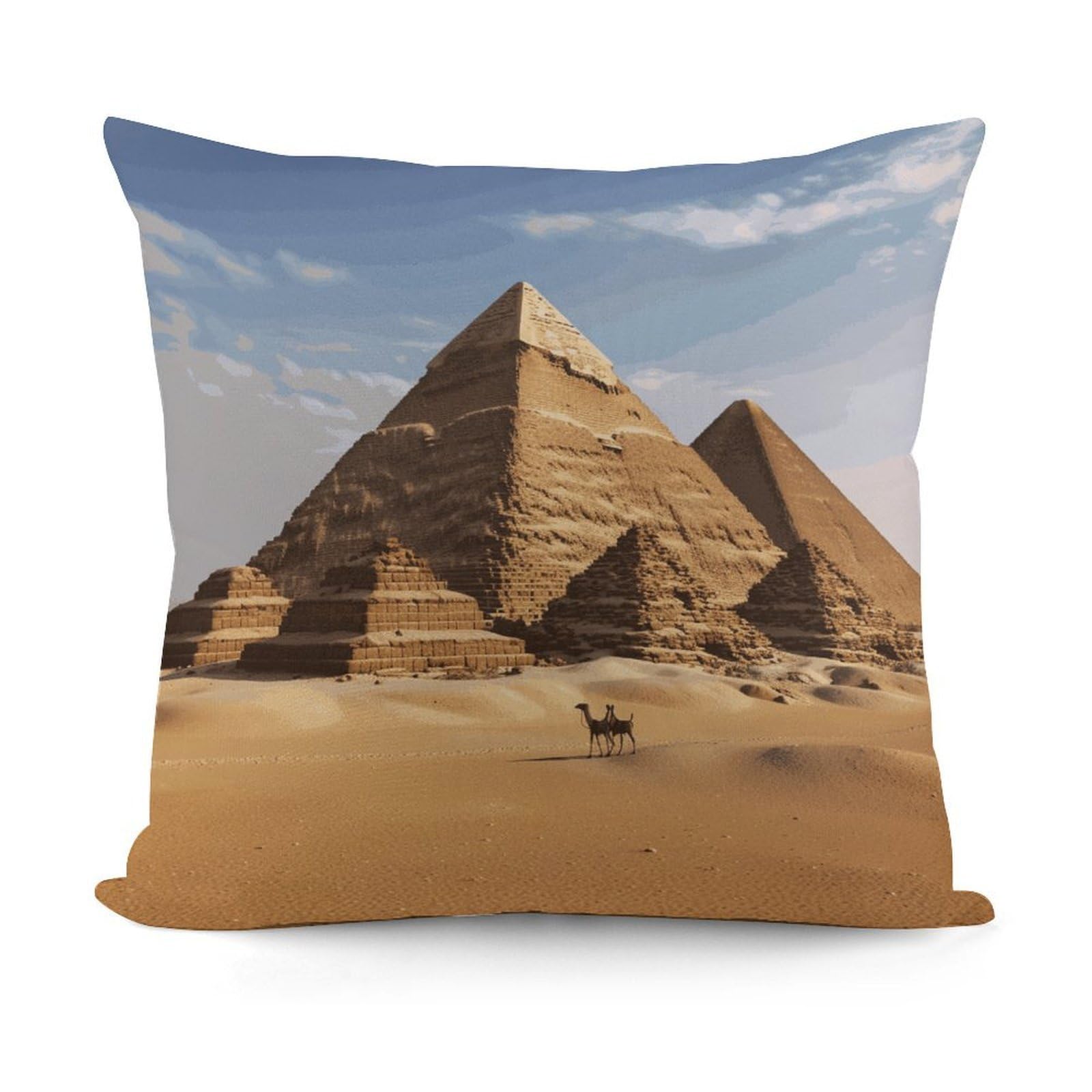 VstaDank Ancient Egypt Pyramid Throw Pillow Covers 18x18 Inch Soft Couch Home Decor Cushion Cover Comfortable Plush Square Cushion Case Farmhouse Decorative Pillowcase for Living Couch