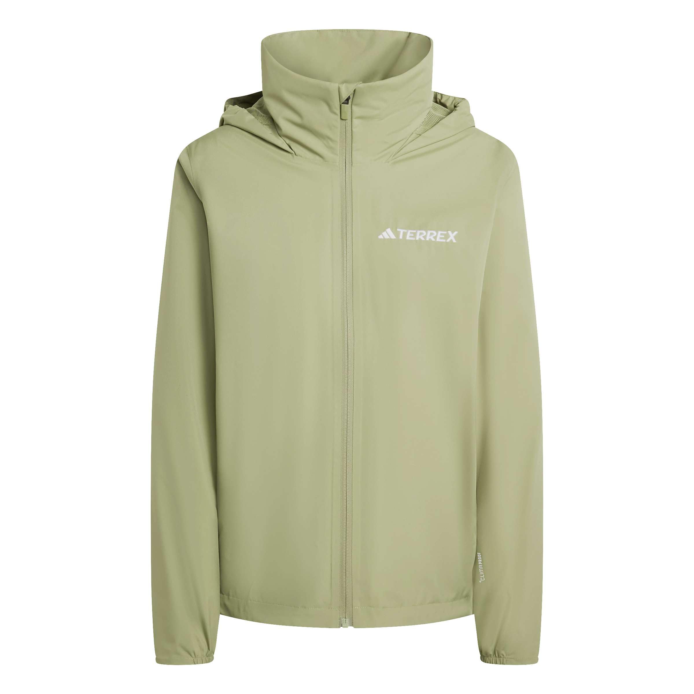 adidas Women's Terrex Multi Essentials 2 Layer Rain Jacket, tent green, XS