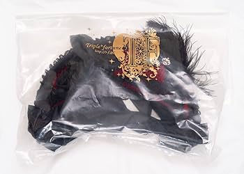 【完全処分☆】トリプルフォーチュン ローズリボン ボンネット 黒‪✕‬黒薔薇 ATELIER BOZ - 【SOLD☆】トリプルフォーチュン ローズリボン
