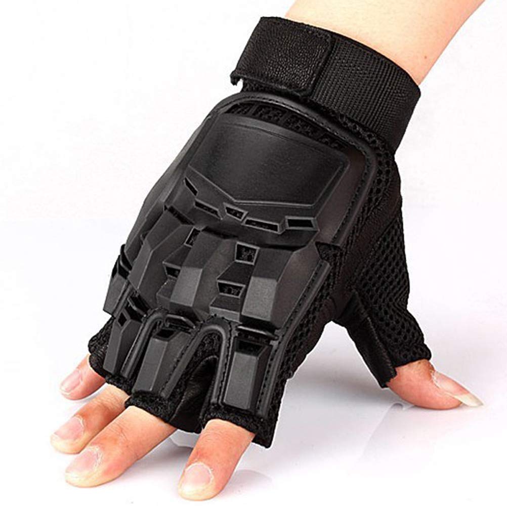 Gants Tactiques Sans Doigts - Protection Articulations, Airsoft Paintball Moto