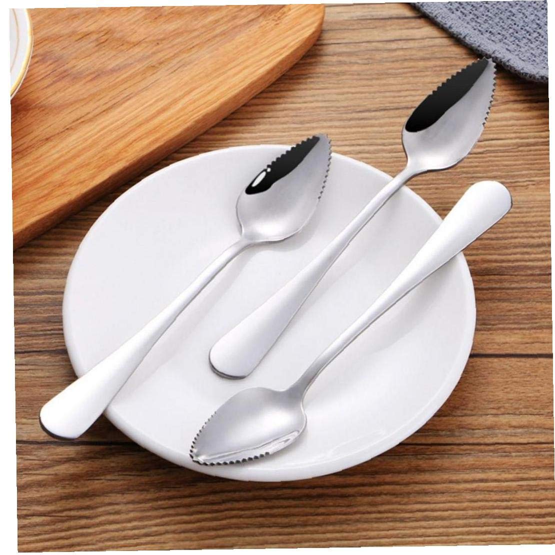 Cuillère Pamplemousse Acier Inox - Cuillère Dentelée Pour Fruits Agrumes Avocat 2 Pièces