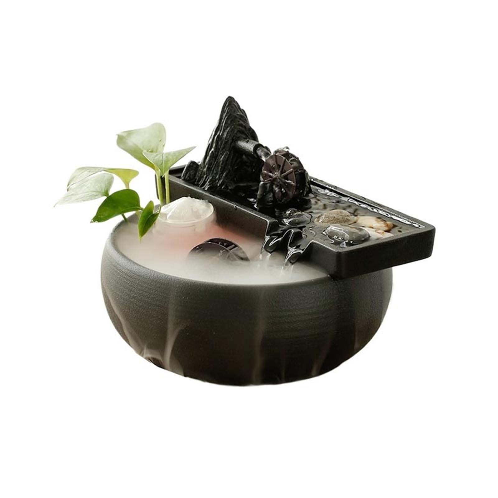 water feature Flowing Water Ornaments Indoor Fountain with Feng Shui Wheel