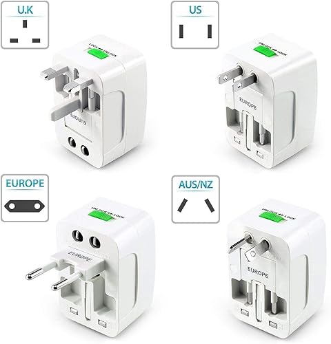 Miniatura 2 de NACHEE Convertidor de adaptador de corriente universal portátil en todo el mundo, todo en uno, cargador de pared de viaje internacional fuera del