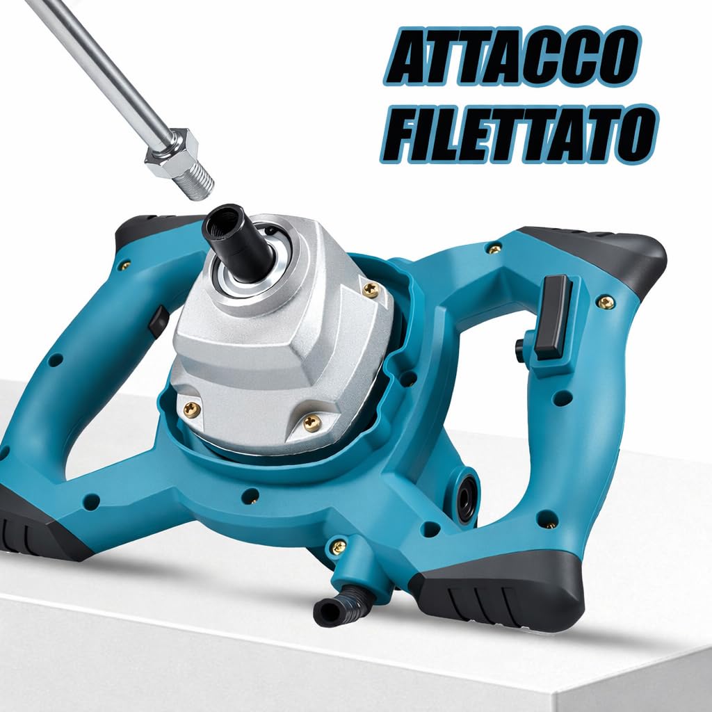 AMC Miscelatore per Malta e Cemento con 6 Velocità, Trapano Agitatore Mescolatore Professionale con Attacco M14 per Malta, Colla, Pittura