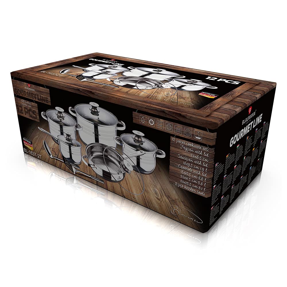 Blaumann Bleu Homme Batterie de Cuisine 10 pièces Jumbo Gourmet Line