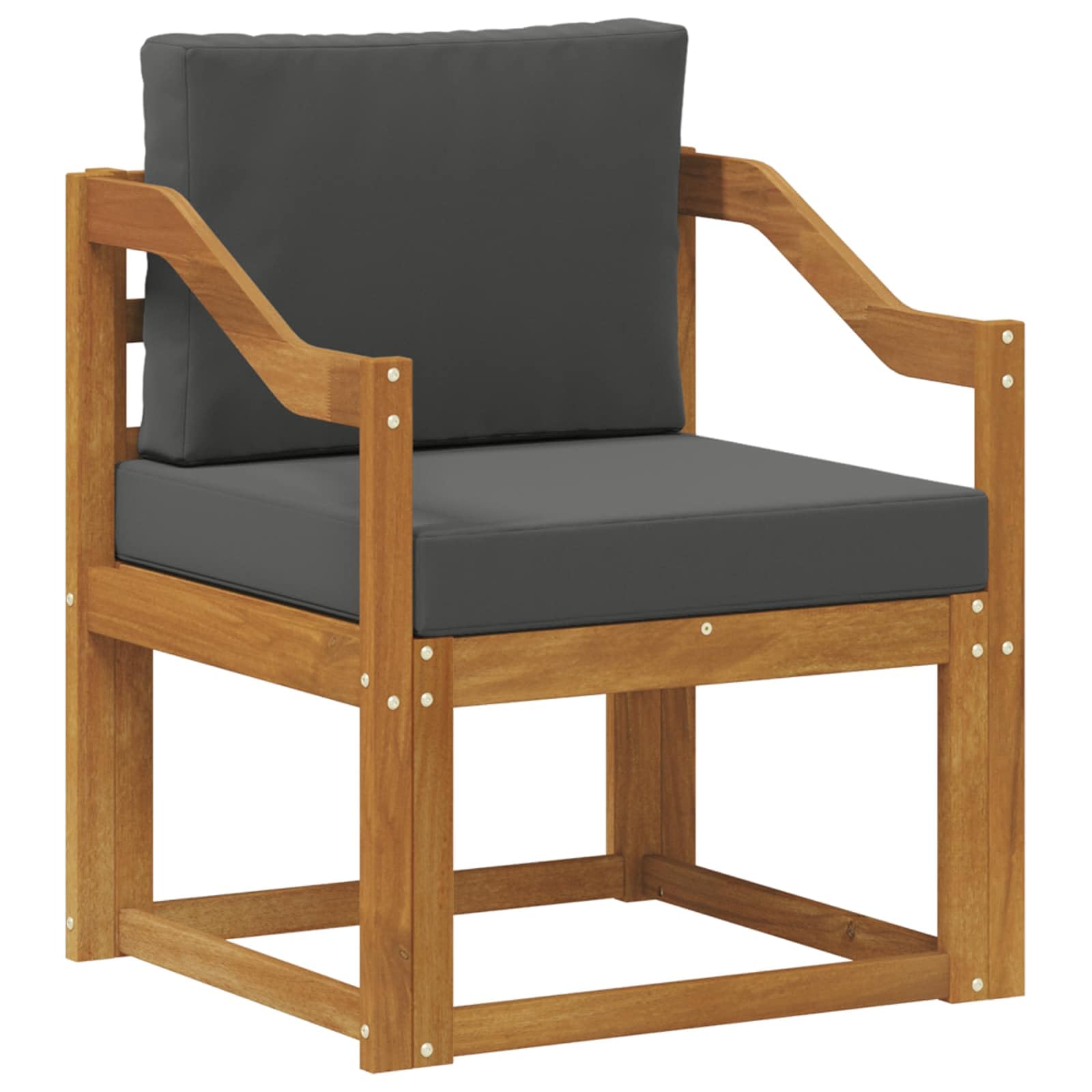 Set di mobili da giardino in legno di acacia massiccio e poliestere, resistente alle intemperie, per giardino, terrazza, balcone