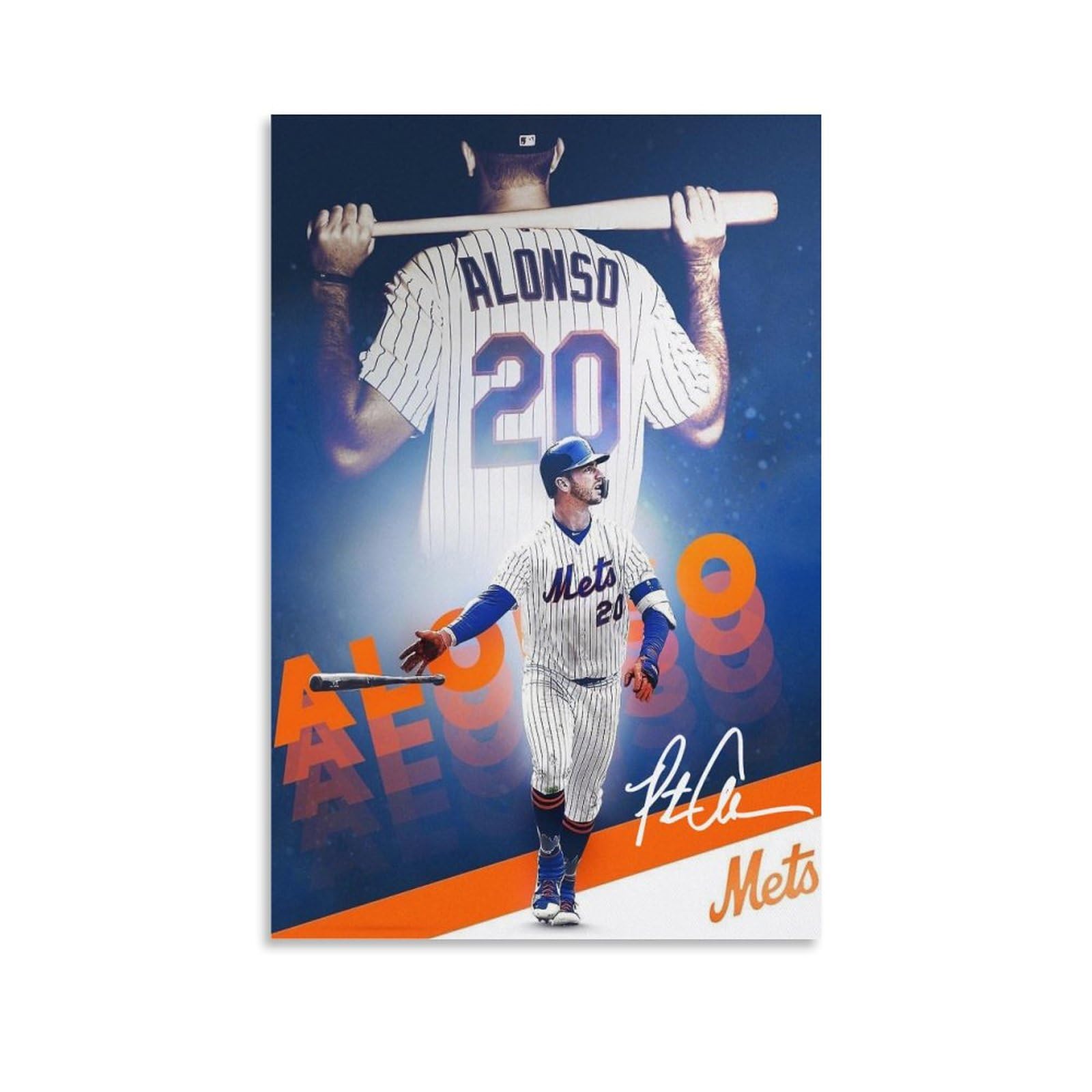 GAGALU Pete Alonso Poster Baseball Player Canvas Print Poster Wall Art For Home Office Decorations Painting, 2251, Unframe, 08x12inch(20x30cm)